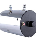 No Sweat 12V Dc Hydraulic Pump Motor Chrome Cw Rotary Fits Fenner SpX Pro Hopper Washout System Prestolite Style Oem W9799C side view with chrome finish.