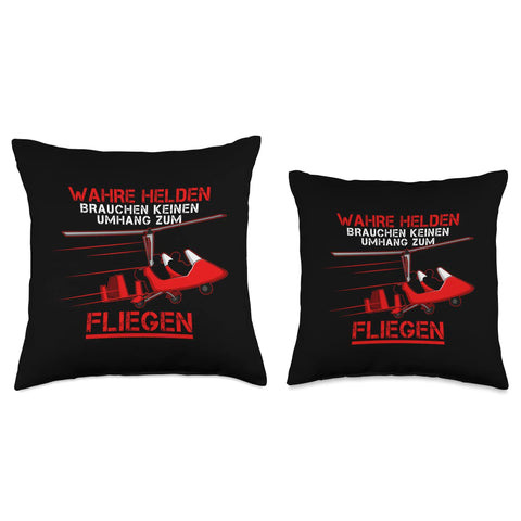 Funny Gyrocopter Quote Throw Pillow For Aviation Fans Flight Instructors And Students Double Sided Print Cushion Gift Idea