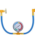 Diy Friendly AC Refrigerant Recharge Hose Kit With Gauge For R134A R22 R12 Includes Piercing Can Tap Valve Half Inch ACME Low Side Quick Coupler
