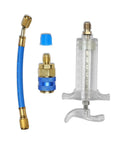 Oil And Dye Injector Kit For Car HVAC AC Compressors, 30ml Hand Push Manual Injector with coupler and hose components
