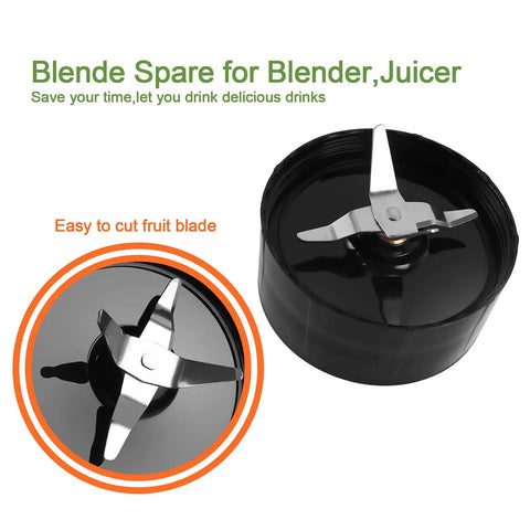 Close-up of Pack Of 2 Cross Blade Replacement Parts For 250 Watt MB1101 Series Blenders Juicers And Mixers showing stainless steel blade in black base