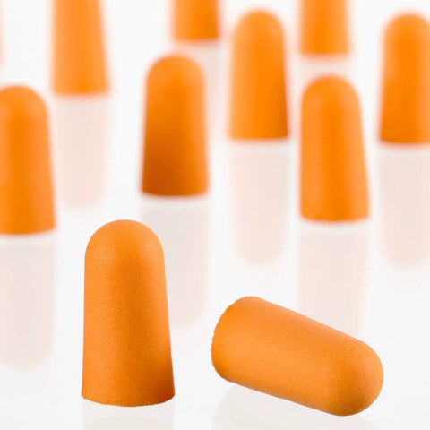 Orange Ultra Soft Foam Ear Plugs For All-Day Comfort And Heavy Noise Reduction, Tapered Bullet Design, Smooth Finish