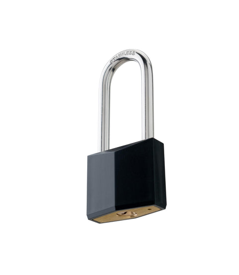 Outdoor Rustproof Covered Brass Padlock With Stainless Steel Long Shackle Keyed Lock For Gate Fence Hasp Cabinet Toolbox Gym Or School Locker