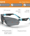 Outdoor Safety Sunglasses For Work And Play With Smoke Lenses, UV 99.9 Percent Protection, Anti Fog And Anti Scratch, Z87.1