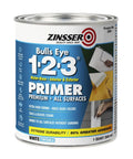 Zinsser Bulls Eye 1-2-3 can of all purpose primer sealer stain killer for interior and exterior surfaces, 1 quart