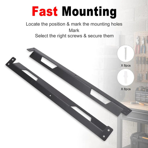 Beefy Underbody Truck Tool Box Mounting Bracket Kit With Screws For Trailer Underbody Boxes Rugged Heavy Duty Mounting System