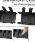 1 Meter Black Plastic Cable Drag Chain With R38 Bend Radius And 18x50mm Inner Size, Semi Enclosed design shown with adjustment details