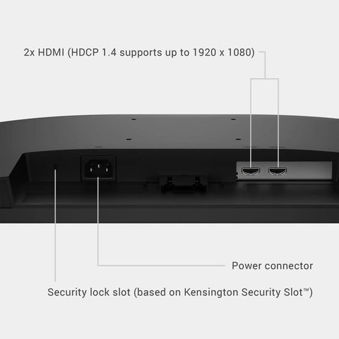 Rear view of 23 8 Inch FHD Monitor Featuring Killer 144Hz Refresh Rate And Lightning Fast 1Ms Response Time with HDMI and power ports.