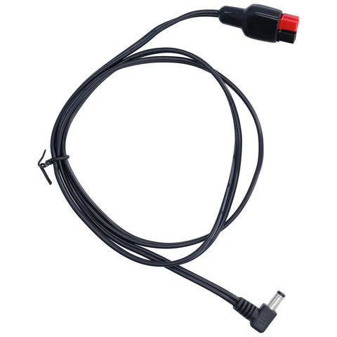 Replacement Power Cable With ABS DC Head Connector For Portable Ham Radios And Charging, durable one-piece plug, coiled view