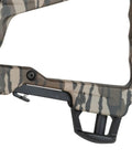 RevX Crossbow Cranking Handle Replacement integrated in camouflage crossbow frame angled view