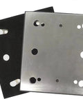 Top Shelf Quarter Sheet Sander Pad Featuring Six Rapid Dust Extraction Holes And Super Sticky Pressure Sensitive Adhesive for attachment.