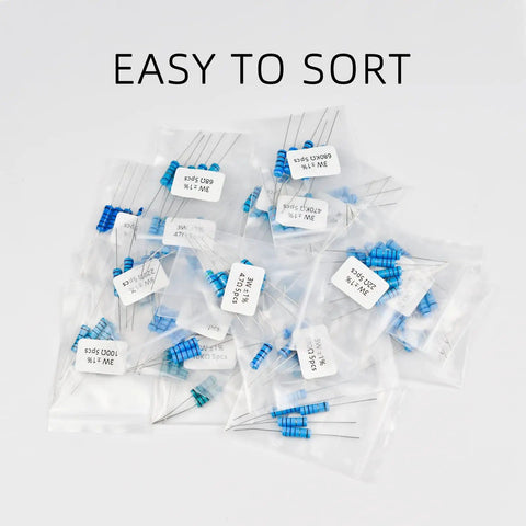 3W Metal Film Resistor Kit, 125 Pieces, 25 Value Assortment From 0.68 Ohm To 1 Megohm, Tolerance 1 Percent, Color Coded Resistors For DIY Electronics
