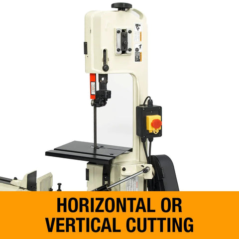 Rock Solid Heavy Duty Portable Miter Band Saw Featuring Smooth Hydraulic Descent And Tank Built Cast Iron Base For Sweet Lumber Cuts Plugged Directly Into Any Standard 110V Wall Socket For Weekend Projects