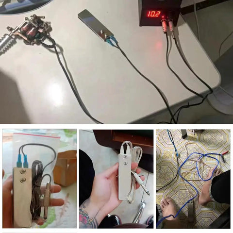 Two Pack Tattoo Foot Pedal Switch With Quarter Inch 6.35mm Plug And Stainless Steel Clip Cord, Long 1.5m Cable, in use