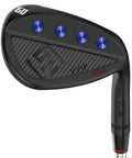 Full Face Forged Golf Wedge Set And Individual Wedges 50 52 54 56 58 60 Stainless Steel Milled Right Hand 60 Degree Forgiveness Wedges For Gap Sand Lob Wedge Play, black wedge, blue accents
