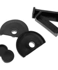 12 Pcs Mini Bench Vise Pads Non Slip Plastic Vise Pads for Workbench Clamps in black, various shapes shown