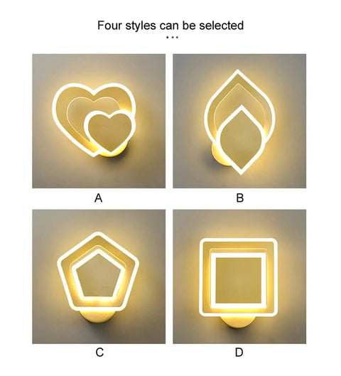 Nordic Bedroom Sconce Postmodern LED Wall Light Simple Bedside Lamp Living Room Decorations Wall Lamps Staircase Lights with four styles.