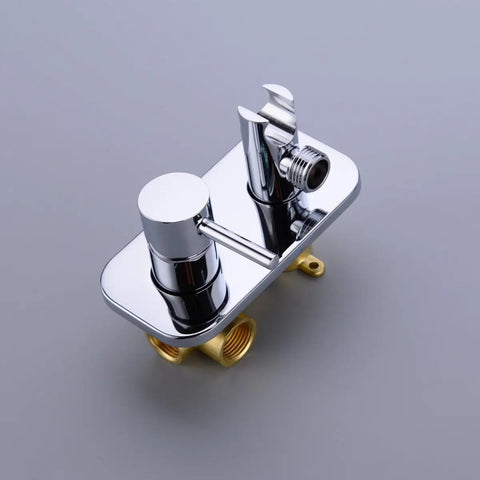 Concealed Wall Mount Hot And Cold Bidet Spray Set With Brass Mixer Valve Chrome Handheld Sprayer Shattaf component view