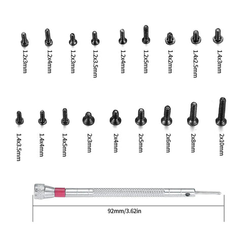 500 Pcs Small Replacement Screws Set For Electronics Glasses Watches Laptops And SSD HDD Repair M1.2 M1.4 M2.0 screws and driver