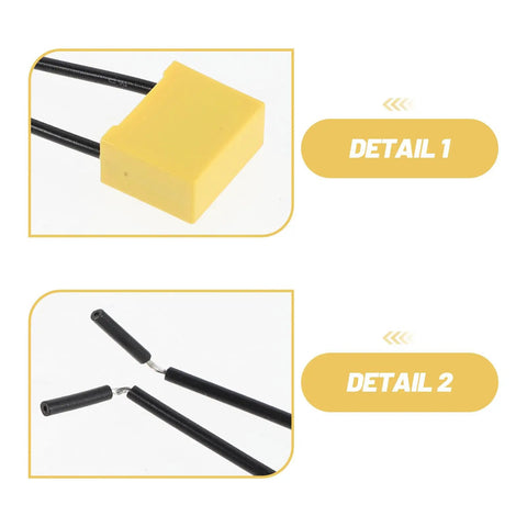 Get Your Hands On 30 Pcs Of High Voltage Microfarad Safety Capacitors With Built In Wire And Plastic Casing for detailed wire and casing views.