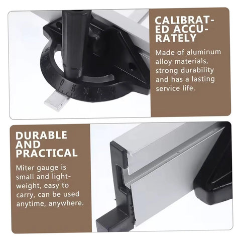 Adjustable Black Aluminum Table Saw Miter Gauge Fence Sled Offering Slick Offset Runs, calibrated accurately with durable materials.