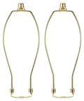 Straight Fire Slick Polished Brass Lamp Harp 10 Inch Light Duty Replacement Hardware Pack Of Two, brassy lamp support with clips.