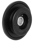Beefed Up Direct Fit Harmonic Balancer For 1993 Through 2005 Lexus GS300 1992 Through 2000 SC300, side view of black crankshaft pulley