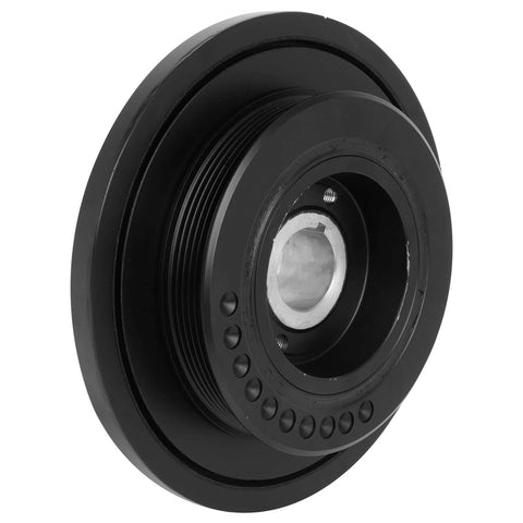 Beefed Up Direct Fit Harmonic Balancer For 1993 Through 2005 Lexus GS300 1992 Through 2000 SC300, side view of black crankshaft pulley