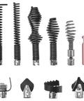 Heavy Duty Drain Snake Auger Drill Attachments 10 Pack for quick pipe clog clearance with tools and heads for Ridgid K400 C Series.