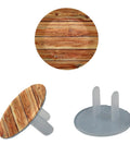 Slick Pine Wood Texture Child Proof Outlet Covers For Wall Sockets Built Solid Reusable Plastic Fits US Standard Plugs Easy Snap Install