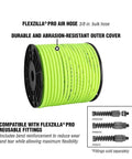 Beefy Three Eighths Inch Hybrid Air Hose 250 Feet Lightweight Yet Heavy Duty Kink Resistant All Weather Flexibility From Minus Forty To One Forty Coils Flat With Zero Memory ZillaGreen