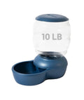 Hassle Free Automatic Cat And Dog Gravity Food Feeder Dispenser With Easy Snap Top Lid Holds Eighteen Pound Kibble In Pearl Peacock Blue, 10 LB capacity.