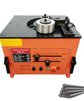 Plug And Play 110V Electric Rebar Bender Machine Handles Steel Bars 6mm To 32mm With Smooth 0 To 180 Degree Adjustment and Robust Bench Design That Gets Concrete Work Done In A Flash, featuring control panel and bending rollers.