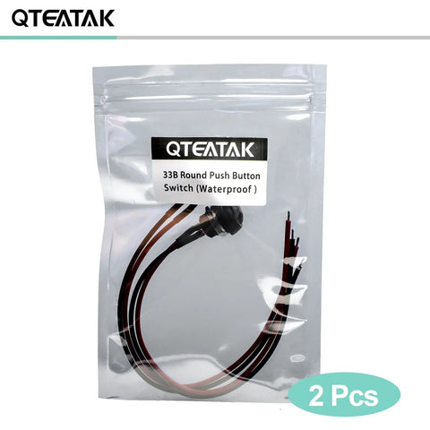 12mm Pre-Wired Mounting Hole On Off Mini Round Waterproof Momentary Push Button Switch JF-33B Pack Of Two in package