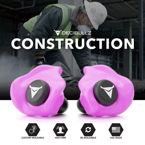 Custom Molded Earplugs With A Snug Fit And 31dB NRR For Serious Noise Reduction, Ideal For Shooting, Travel, Swimming, Work And Concerts, All Day Comfort And Secure Stay, Soft Pink