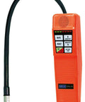 Front view: Elitech CPU-1G HVAC leak detector handheld with flexible gooseneck, orange body