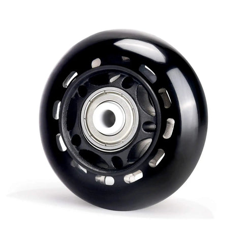Inline Skate Replacement Wheels 60mm 82-88A With ABEC-7 Bearings, single black wheel close-up