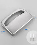 Wall Mount Toilet Seat Cover Dispenser For Commercial Use, Half Fold Sheets, 304 Stainless Steel Construction, 16 Inch