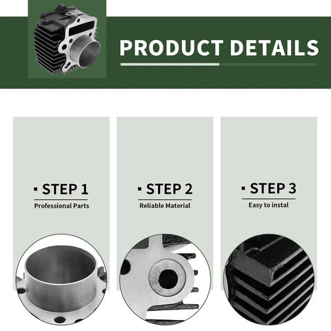 52.4Mm Big Bore Engine Cylinder Kit with Piston Ring for Most Chinese 90Cc 110Cc and 125Cc Engines product installation details