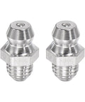 Two Pack Stainless Steel Straight Grease Fittings One Quarter Inch Twenty Eight Thread For Hydraulic Lubrication Heavy Duty Pro Grade