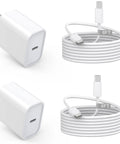 Fast USB C Charger 20W For iPhone 17 16 15 And iPad Pro Type C Wall Charger With 6Ft Cable Two Pack Quick Charge For Apple Devices