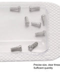 Micro Watch Repair Screws Stainless Steel Back Cover Hardware 8 Piece Set displaying precise micro screws in clear packaging.