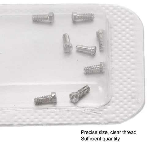 Micro Watch Repair Screws Stainless Steel Back Cover Hardware 8 Piece Set displaying precise micro screws in clear packaging.