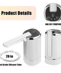 On The Go 5 Gallon Water Dispenser Pump With USB Type C Charging Foldable Spout Digital Display Food Grade Hose