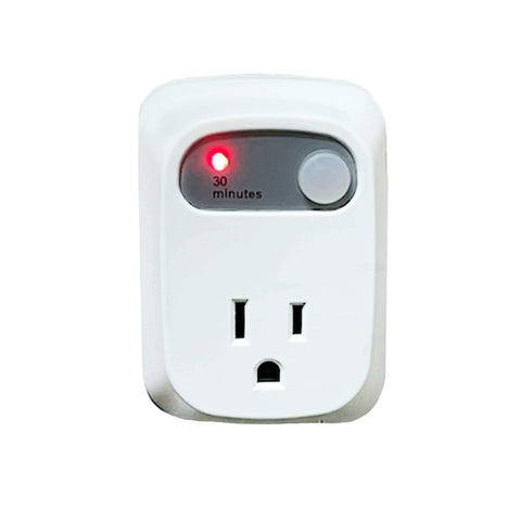 Auto Shut Off Safety Outlet With 30 Minute Timer For Curling Irons And Flat Irons, Energy Saving Plug In Timer with red indicator