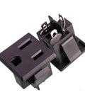 Straight Up Dang Tough Industrial Us 5 15R AC Power Outlet And Electrical Receptacle For Real Jobsite Work Rock Solid 3 Pin Build black socket view
