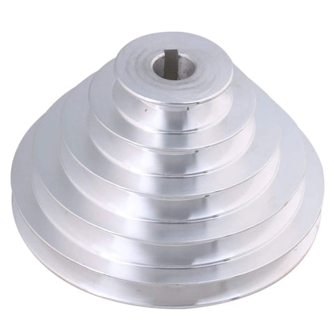 Aluminum 19mm Bore A-Type V-Shaped Pagoda Pulley, 5 Slot 5-Step Belt Pulley, Outer Diameter 54mm to 150mm, 12.7mm Belt Width