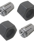 One Quarter Inch Router Collet Kit, 2-Piece Upgrade For DeWalt DW618 And 1613 Series, precision metal build, close-up view