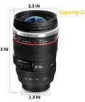 Camera Lens Coffee Mug 13.5oz Thermal Tumbler With Spoon Insulated Travel Cup For Photography Fans Dope Gift For Him Her Mom Dad Friends Travel School Office Coffee Break, black 12oz lens mug with dimensions