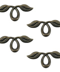 4 Pack Vintage Style Leaf Drawer Pulls 4 Inch Bronze Cabinet Handles For Dresser And Furniture 50mm Hole Distance Zinc Alloy Hardware